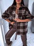 Plaid shirt "RAINY DAY" VMC58- BROWN